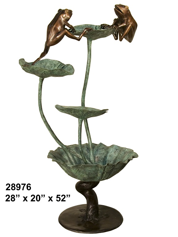 Pair of Small Frogs on Lotus Leaves Fountain Pair of Small Frogs on Lotus Leaves Fountain